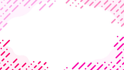 点と線の組み合わせの斜めストライプのデジタルなフレームのベクター背景素材　16:9　模様と背景無し（透過or白背景）　ベクター／透過PNG／JPEG　ピンク