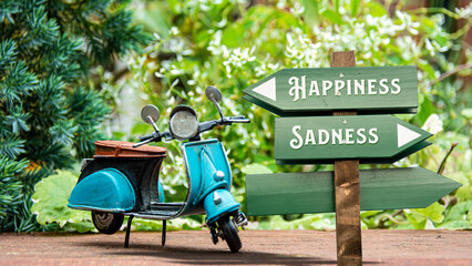 Street Sign Happiness versus Sadness