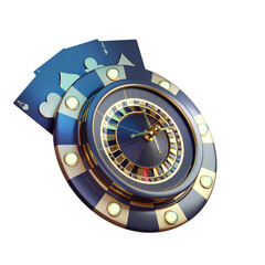 Naklejka premium Modern Style Poker Card with Roulette Element