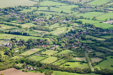 Village of Winkfield near Windsor, Berkshire as seen from above - 571460259