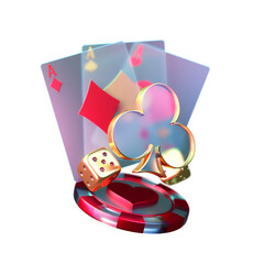 Modern Style Poker Card with Chip Element