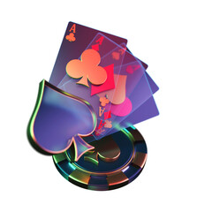 Modern Style Poker Card with Chip Element