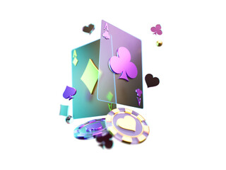 Modern Style Poker Card with Chip Element