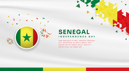 Banner illustration of Senegal independence day celebration with text space. Vector illustration.