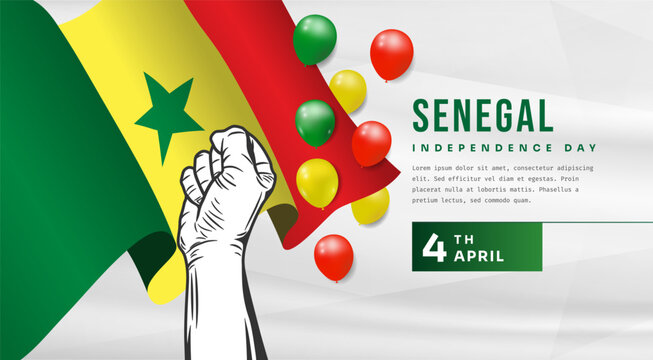 Banner illustration of Senegal independence day celebration with text space. Vector illustration.