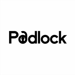  Padlock word design with padlock symbol on letter A.