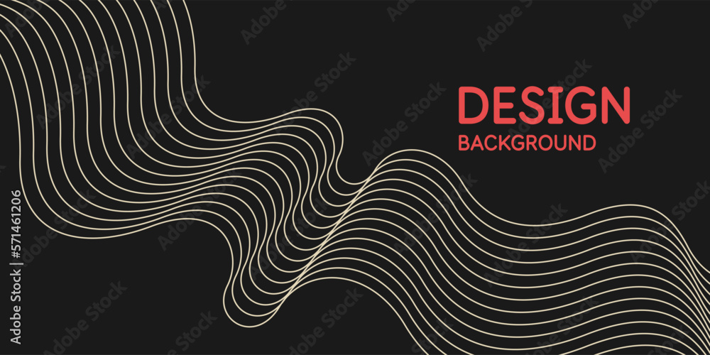 Poster vector abstract background with dynamic waves and lines.
