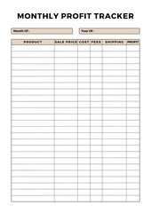 Minimalist planner pages templates. Printable Life & Business Planner Set. Life and business planner. Monthly Profit Tracker Printable Page 