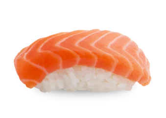 Crédence de cuisine en verre imprimé Bar à sushi Salmon sushi nigiri isolated. PNG transparency  