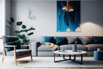 Modern Living Room Interior Design in Sydney, Australia. Photo generative AI