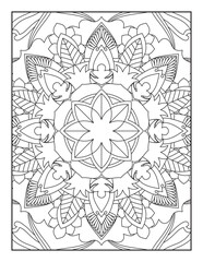 Black and white pattern.Pattern for coloring book. Flower Mandala Coloring Page.Coloring Page For Adult.Mandala Coloring Page. Coloring Page. Mandala. Mehndi design.Mandala coloring page KDP interior.