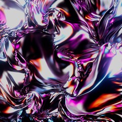 Abstract 3d render, background design, metallic reflection, esoteric aura. For creative projects: cover, fashion, web