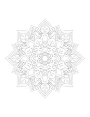 Coloring book page. Hand drawn vector illustration. Flower Mandala. Mandala pattern black and white good mood. Mandala. Round Ornament Pattern.  Vector for coloring page for adults.