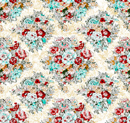 Fototapeta na wymiar Seamless textile fabric pattern design