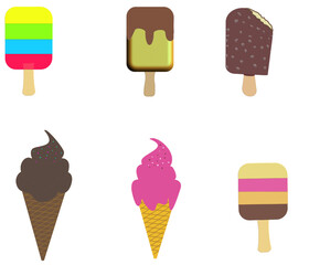 Set of ice creams, vector illustration 