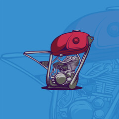 custom classic motorcycle artwork for tshirt logo and poster 002