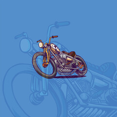 Fototapeta na wymiar custom classic motorcycle artwork for tshirt logo and poster 000