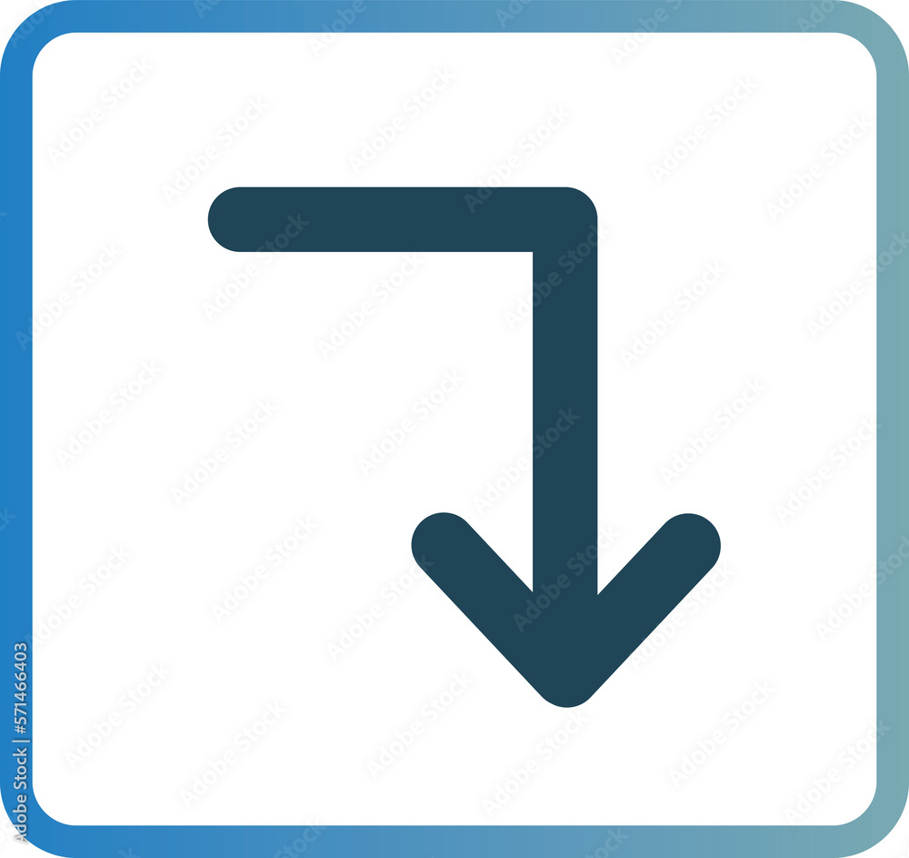 Wall mural gradient style blue rectangle with a down arrow pattern in the middle.