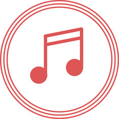 There is a music symbol in the center of the red circular pattern.
