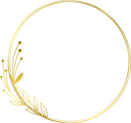 Luxury gold leaf frame border floral ornament for background, wedding invitation, thank you card, logo, greeting card