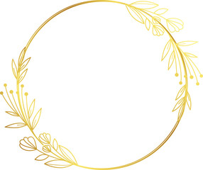 Fototapeta na wymiar Luxury gold leaf frame border floral ornament for background, wedding invitation, thank you card, logo, greeting card