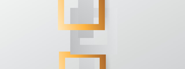 Grey gradient and golden squares abstract background. Seamless looping geometric tech motion design.