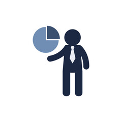 isolate man with presentation flat icon