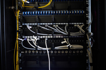 Cables, wires or server room maintenance in engineering, software programming or cybersecurity IT....