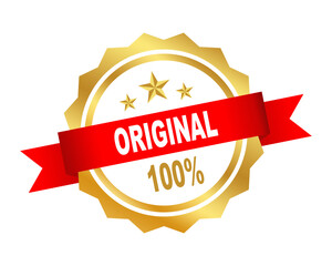 Original label icon sign symbol golden red white design vector