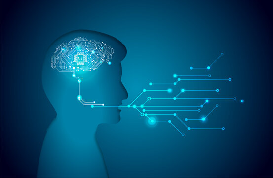 artificial intelligence, chat ai, illustration, brain, blue