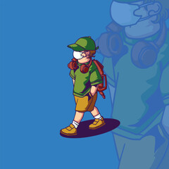 boy vector illustration for logo and tshirt 03