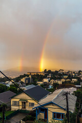 Beautiful rainbow in Wellington, New Zealand