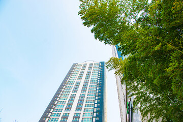 apartment building exterior, residential house facade