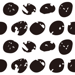 Polka dot seamless pattern, Vector hand drawn doodle texture.