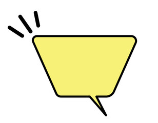 逆向きの台型フキダシ　黄色