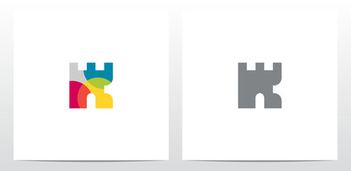 Castle Fortress Letter Logo Design K