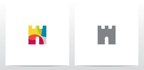 Castle Fortress Letter Logo Design N