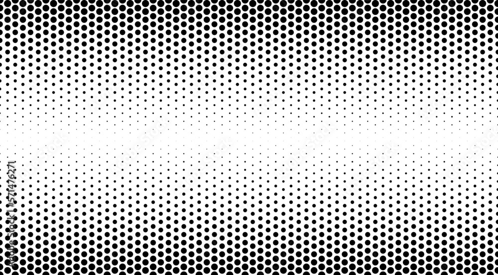 Poster dotted gradient halftone background. horizontal seamless dotted pattern in pop art style. abstract m