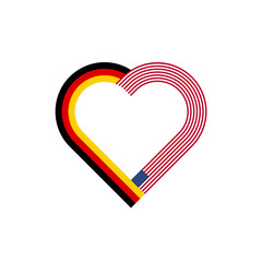 unity concept. heart ribbon icon of germany and united states flags. PNG