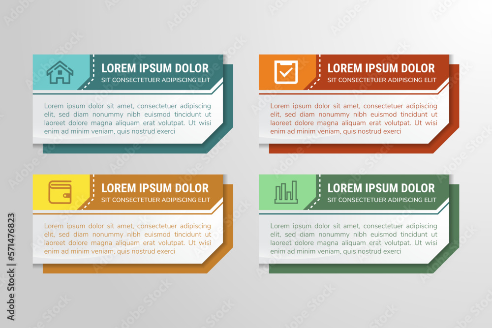 Poster infographic design rectangle boxes on simple background with text can be used for workflow layout, d