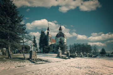 Church in the village of Sulmierzyce, Poland.