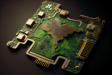 Close-up of a circuit board.