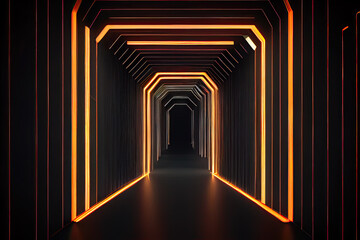 Tunnel of glowing lines.