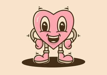 Illustration character design of pink heart