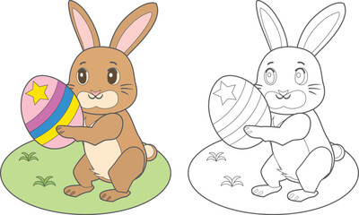 イースターのウサギの塗り絵