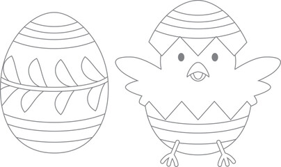 イースターの卵とヒヨコの塗り絵 © Third Stone