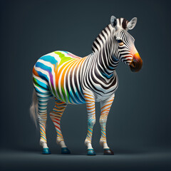 colorful rainbow zebra illustration