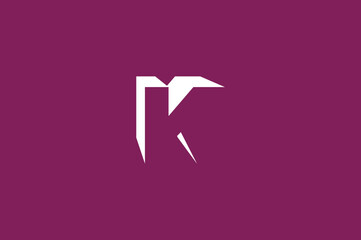 Illustration vector graphic of negative space letter K