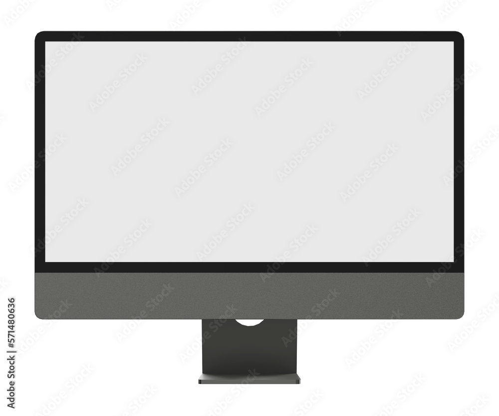 Poster computer monitor blank screen mockup, 3d rendering