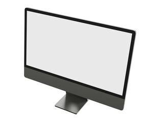 computer monitor blank screen mockup, 3d rendering